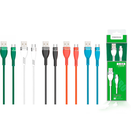 Cabo Carregador V8 x USB 1 Metro para Celular OBERON - OR-CO03/M1