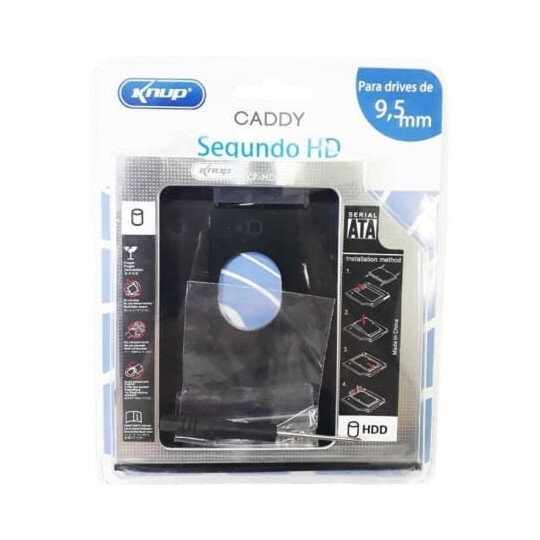 Adaptador Caddy Case para HD e SSD Sata 2.5 Polegadas 9.5mm - KP-HD010-1