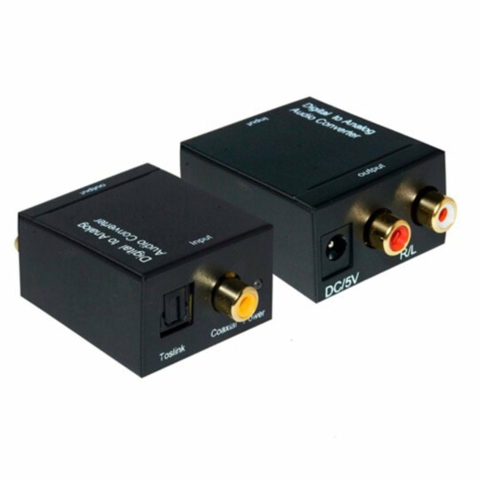 Conversor de Áudio Digital / Analógico - Entrada Optico Coaxial Para Saída RCA Exbom - 01741