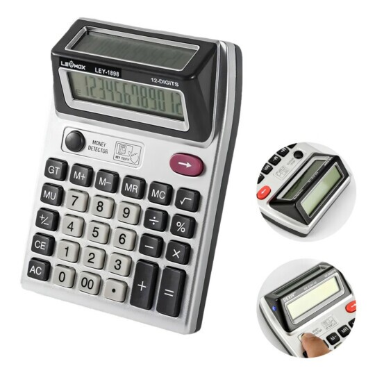 Calculadora Multifuncional Digital Visor Duplo Lehmox-1898