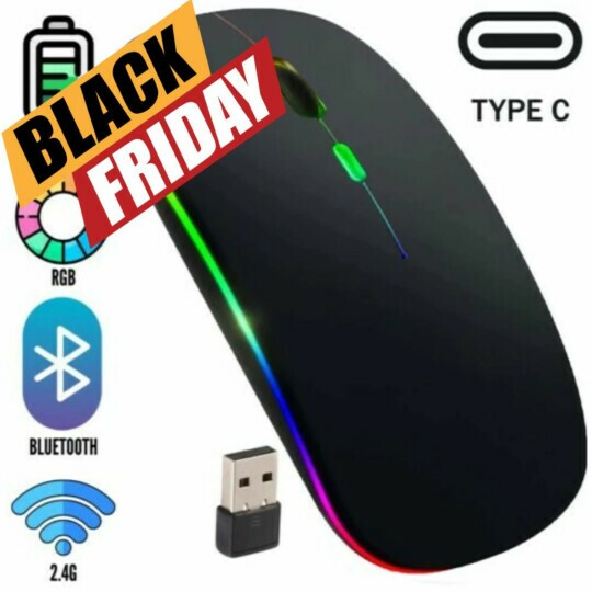 Mouse sem Fio Recarregável Bluetooth & Wireless 2.4 GHz - MS-S350L