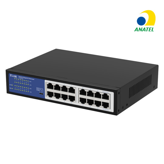 Switch Ethernet 16 Portas Gigabit Z-Link ZL-SW16G