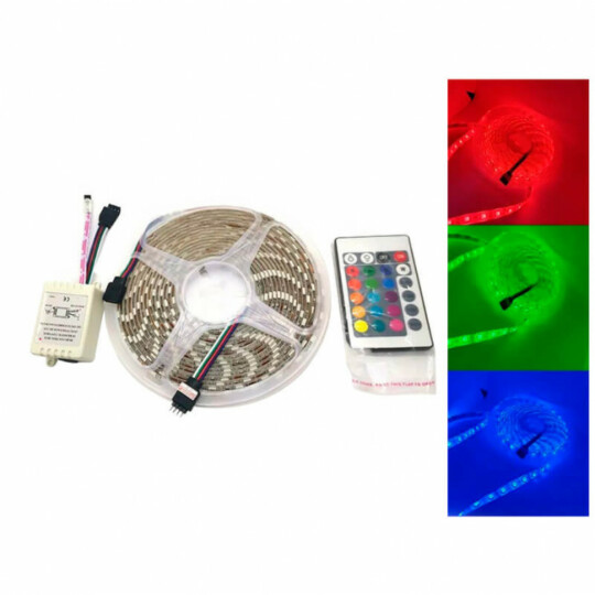 Fita de Led RGB 12V Bivolt 5 Metros Com Controle Lux Power - 5050RGB