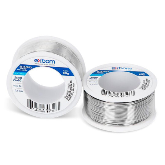 Estanho em Fio Carretel SN40% 0.5MM com 80G EXBOM 04088 - EF40-G080M05