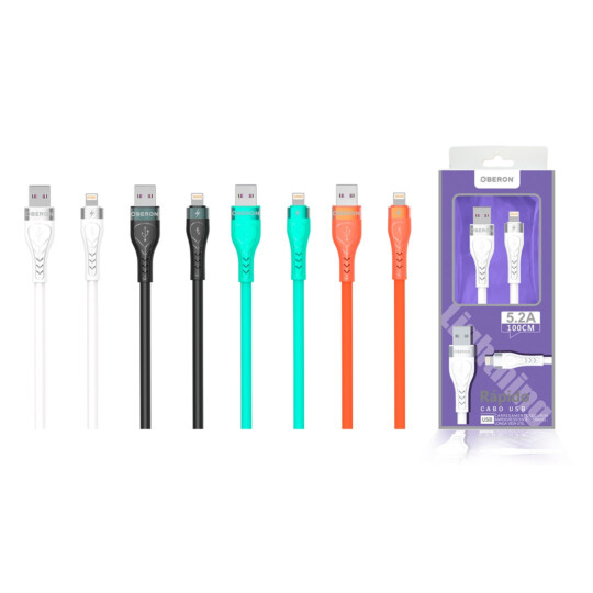Cabo Carregador Lightning IOS x USB 1 Metro para Celular OBERON - OR-CO01/L1