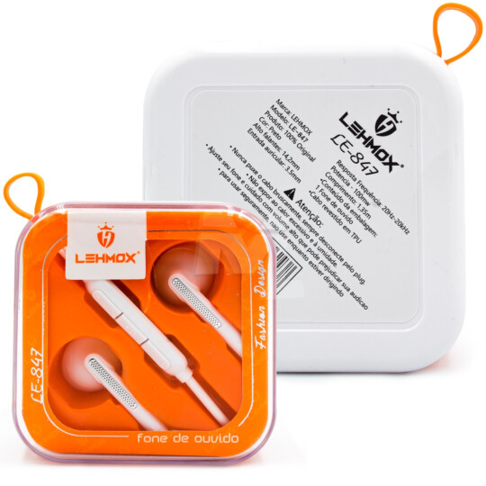 Fone de Ouvido com Microfone P2 3.5mm LEHMOX - LE-847