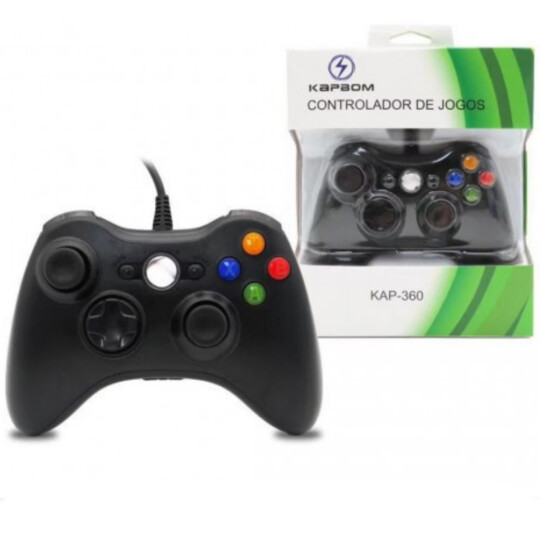 Joystick Controle X360 com Fio Usb Kapbom - KAP-360