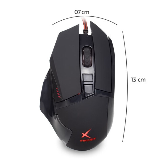 Mouse Gamer USB com Iluminação LED RGB -Infokit GM-601-3053