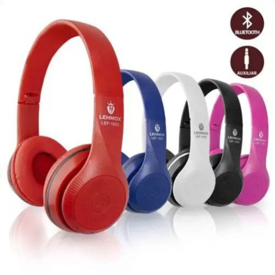 Fone de ouvido Bluetooth Dobrável com Entrada P2 Selo Anatel- LEF-1003