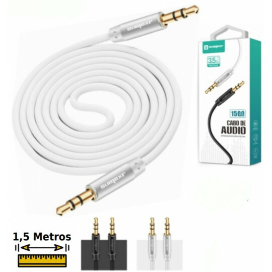 Cabo P2 para P2 Emborrachado com Ponta de Metal Sumexr - C-04