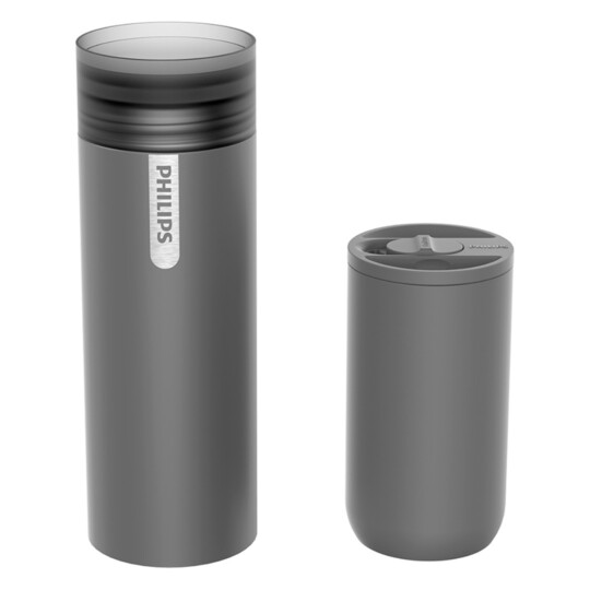 Garrafa Térmica Copo Portátil 700ml 2 em 1 Preta PHILIPS - AWP2755BK