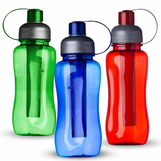 Garrafa Squeeze 600ml com Tubo para Gelo TOP ÚTIL - TOP0062