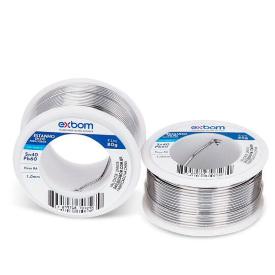 Estanho em Fio Carretel SN40% 1.0MM com 80G EXBOM 04089 - EF40-G080M10
