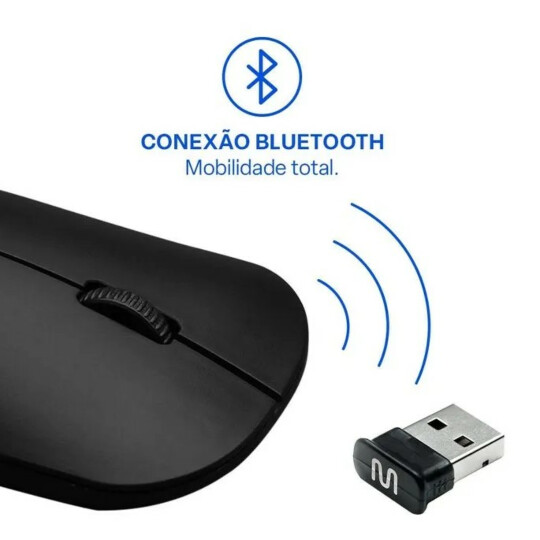 Mouse Sem Fio Slim Conexão Usb 1200dpi 3 Botões Preto Multilaser - MO307