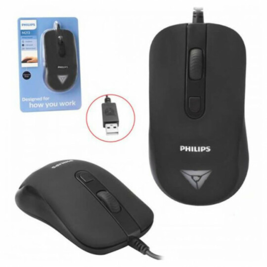 Mouse Ergonômico USB 2.0 / 4 Botões 3200 DPI Philips - SPK7213B