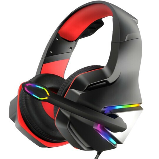 Headset Gamer Fone De Ouvido Lef-1210 Usb Rgb Microfone Led - Vermelho