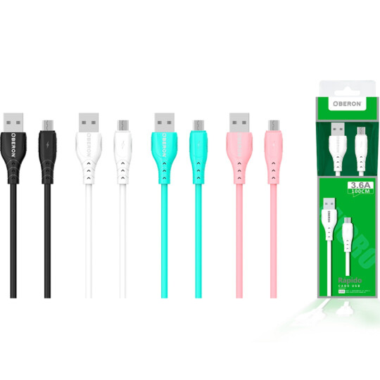 Cabo Carregador V8 x USB 1 Metro para Celular OBERON - OR-CO09/M