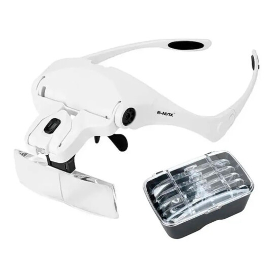 Lupa de Cabeça Professional com 2 Led’s e 5 Lentes - 9893