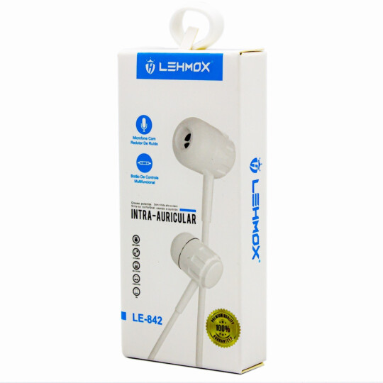 Fone de Ouvido Intra Auricular com Microfone Lehmox - LE-842