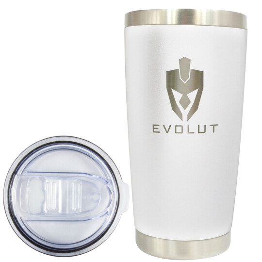 Copo Térmico de Aço Inoxidável 600ml Comum EVOLUT - BRANCO 