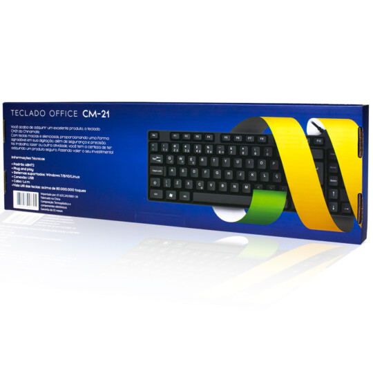 Teclado Office com Fio Usb ABNT2 Preto CHINAMATE - CM21 