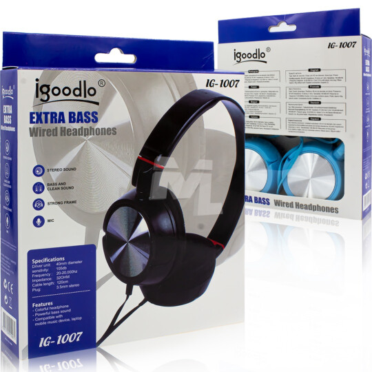 Headphone Estéreo com Fio e Microfone Colorido - IG-1007 Reling