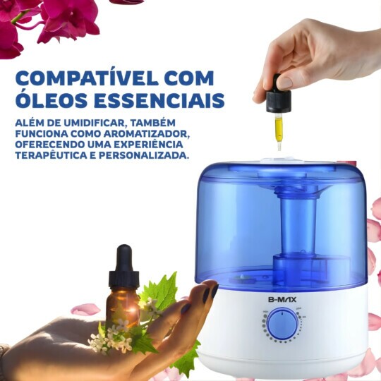 Umidificador Purificador De Ambiente 3L Ultrassónico BMAX U02