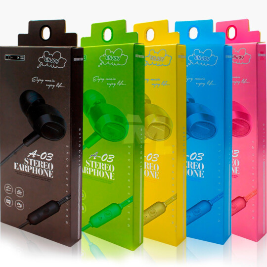 Fone de Ouvido com Fio Stereo Earphone Colorido - A-03 Reling
