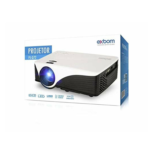 Projetor de Led 1200 Lumes Hdmi/Aux/Usb/Vga 03127 Exbom - PJ-Q72