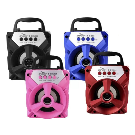 Caixa de Som Bluetooth Wireless 10W RMS Usb/Sd Grasep - D-BH1064