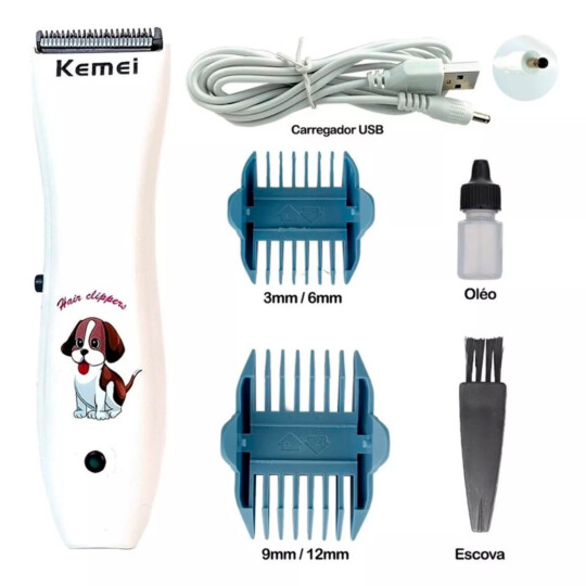 Máquina de Tosa Pet Animais Cães Gatos Bivolt KEMEI - KM-1051