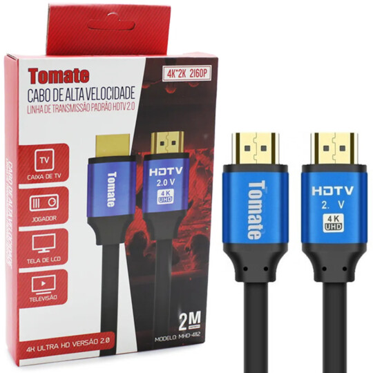 Cabo HDMI 4K UHD de Alta Velocidade 2 Metros Tomate - MHD-4112