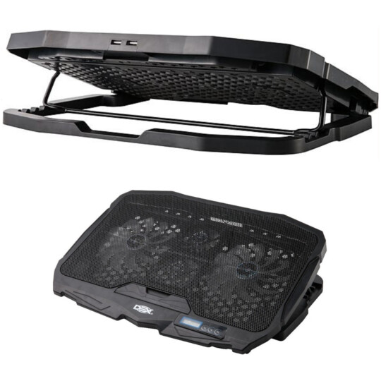 Base Cooler Gamer com Lcd Suporte para Notebook 17' Led Azul 4 Fans Dex - DX-006