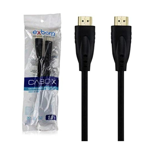 Cabo Hdmi 1 Metro Versão 1.4 Sem Malha e Sem Filtro Od 6.8 Blindado EXBOM - CBX-H10SM