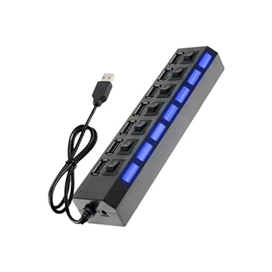 Hub USB Extensor 7 Portas 2.0 com Interruptor Lehmox- LEY-02