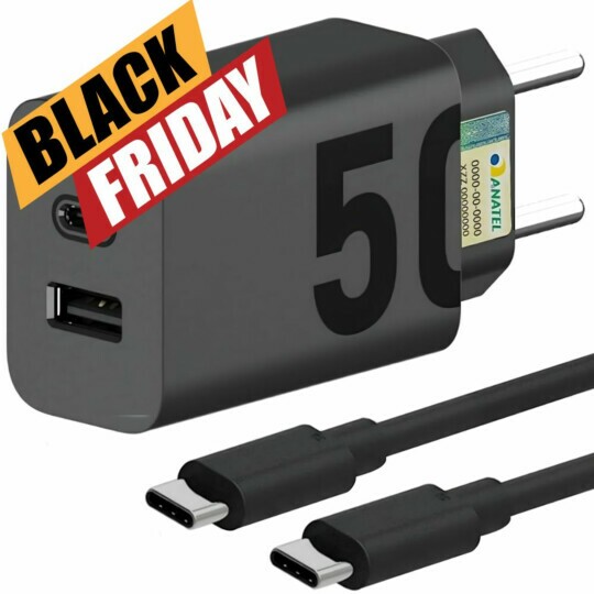 Carregador De Celular Turbo 50w Type-c + Usb Com Cabo 1 Metro Lehmox - LE-491 A+C