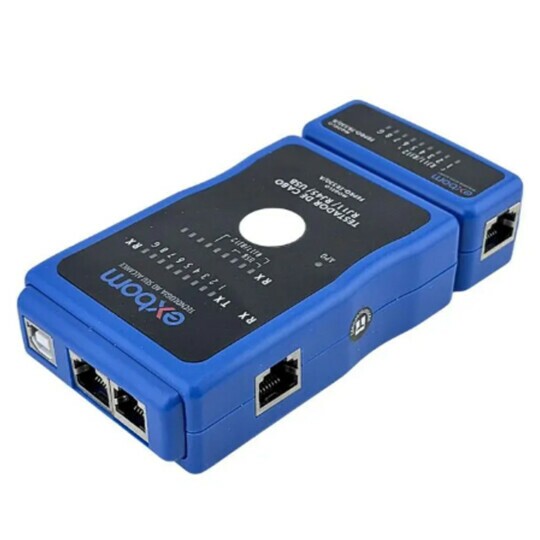 Testador De Cabo de Rede RJ45/11/12 E Cabo de Impressora Exbom FEPRO-TC330