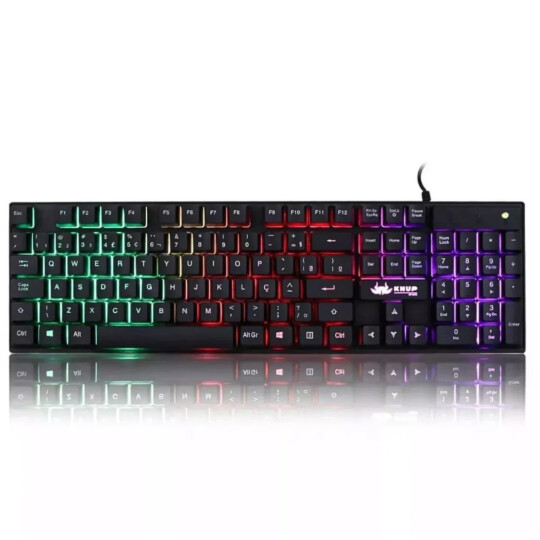 Teclado Gamer Semi Mecânico Usb com Led Knup - KP-2043
