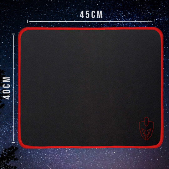Mousepad Gamer Médio 450x400mm Borda com Costurada Preto e Vermelho EVOLUT - EG403RD