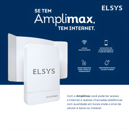 Modem 4g Externo Elsys Amplimax Fit C/ Roteador Eprl18 Cor Branco