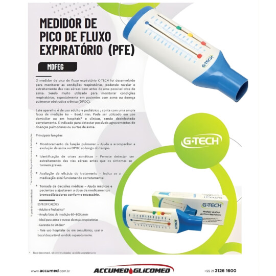 Medidor De Pico De Fluxo Expiratório G-tech