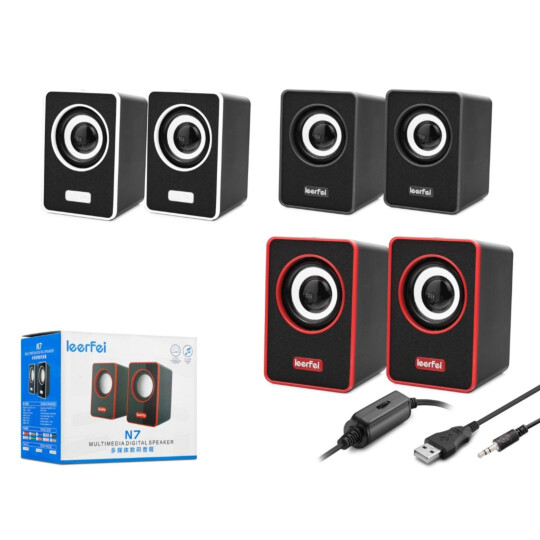 Caixa de Som para Computador e Notebook 9,5 x 6,5 x 6cm P2 Usb - N7 Reling