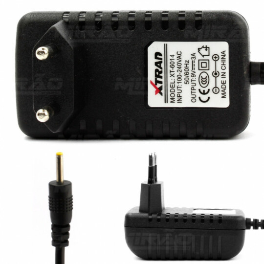 Fonte Carregadora 9 Volts 3a Bivolt Plug 2.5 Xtrad - XT-6014
