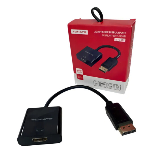 Cabo Conversor DisplayPort HDMI Tomate Preto 15cm FullHD
