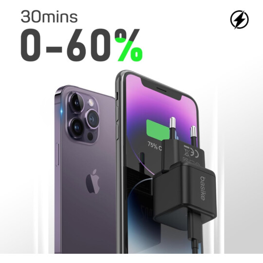 Carregador de Celular Turbo 20W PD Tipo C QC3.0 Basike - BA-CAR 045