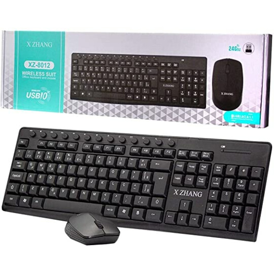 TECLADO E MOUSE MULTIMÍDIA SEM FIO WIRELESS 24GHZ XZHANG - XZ-8012