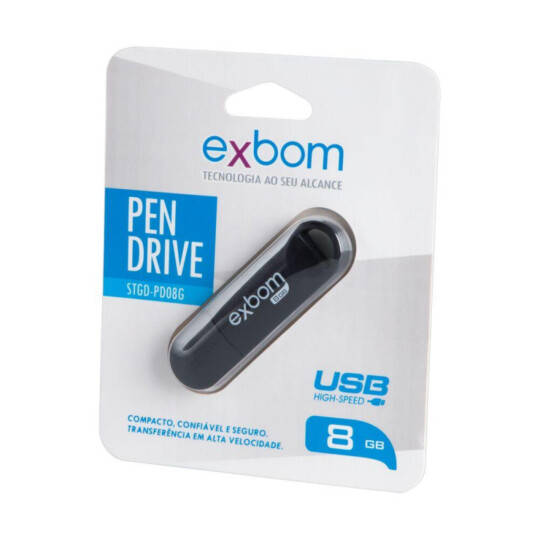 Pendrive 8gb Usb Armazenamento de Dados Exbom - STGD-PD08G