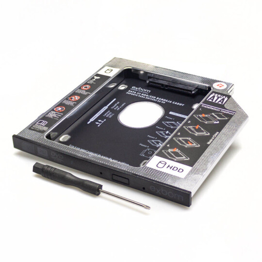 Case para Hd/Ssd Caddy Gaveta 9.5mm Preto para Hd 2.5 Exbom - HDCA-S095