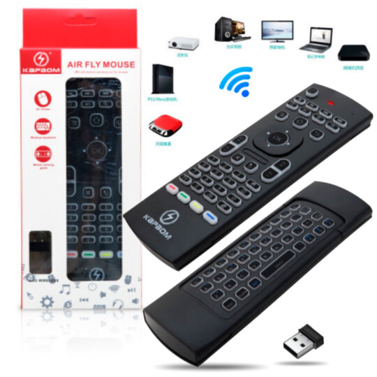 Controle Remoto com Mini Teclado Universal Receptor USB KAPBOM - KA-1110