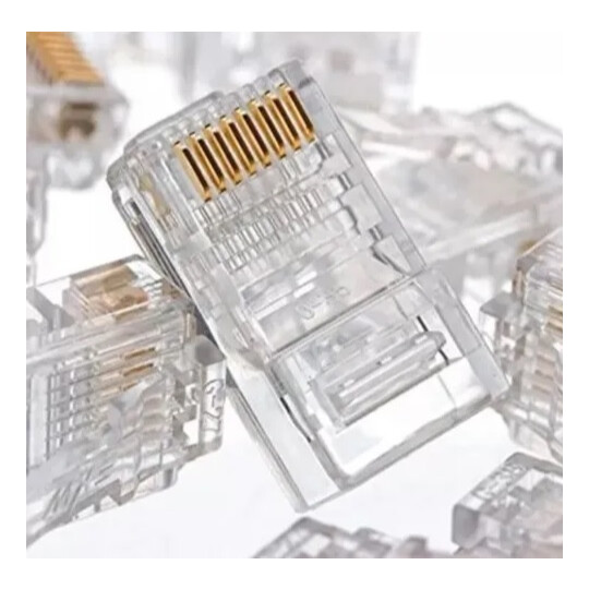 Conector para Cabo de Rede Ez-rj45 Vazado Cat5e 100 Unidades Exbom - CONT-RJ45C100.